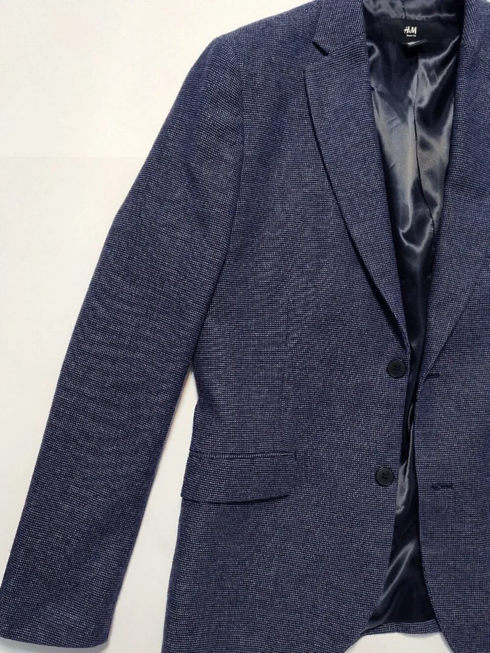 HM H&M 42R mens men slim fit blazer suit jacket blue like new